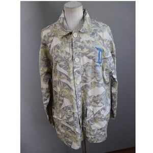 Disney Spirit Jersey  Button Down Shirt Medium Palm Leaf Print Disneyland Resort